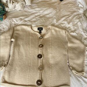 Puré handknit Cream Button-Up Women's Sweater